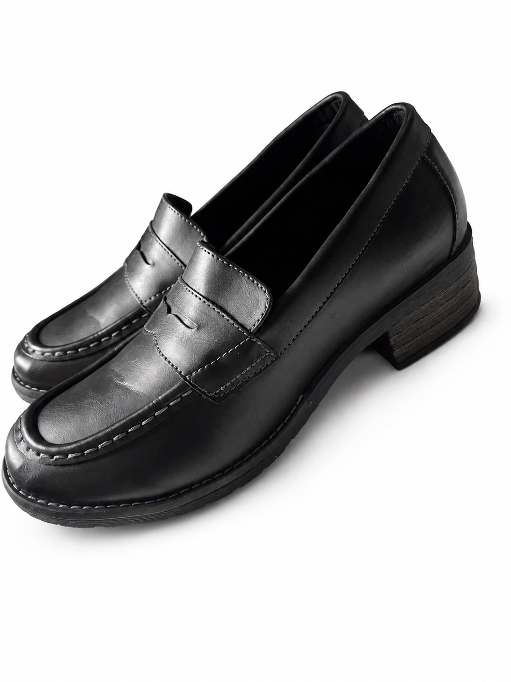 Classic Black Leather Penny Loafers